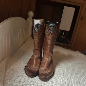 Frye Brown Leather Cowboy Boots